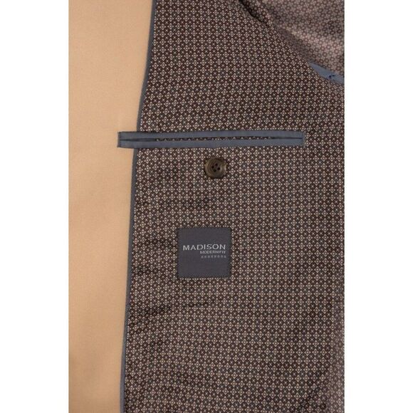 Madison Modern Fit Motion Stretch Mens Suit Jacket Sport Coat US 40R brown NWT - Picture 6 of 7
